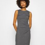 Z62T94 Women Anna Field Shift Dress Grey Marl