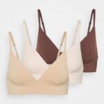 Z62T950 Women Anna Field 3Pp Bralette Triangle Bra Nude