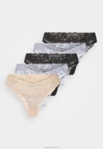 Z62T961 Women Anna Field 5 Pack Thong Schwarz/Wei/Nude - Image 6