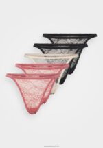 Z62T963 Women Anna Field 5 Pack Thong Black/Nude/Pink - Image 6