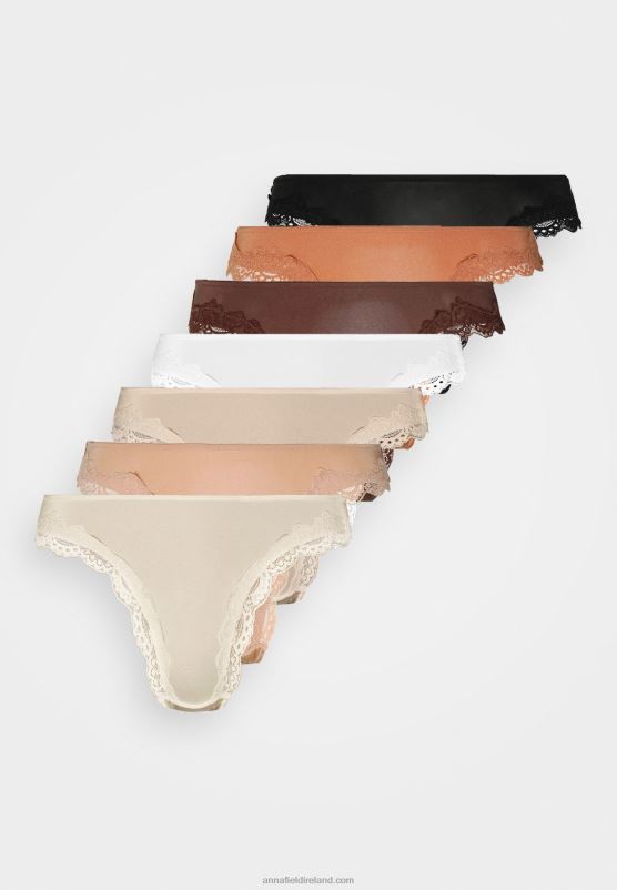 Z62T966 Women Anna Field Samira 7Pp Thong Lace Micro Thong Nude - Image 6
