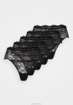 Z62T969 Women Anna Field 5Pp High Rise Lace Thong Thong Black - Image 4