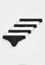 Z62T979 Women Anna Field Georgina 7Pp Thong Cotton Thong Black/White - Image 5