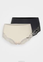 Z62T988 Women Anna Field 2 Pack Briefs Black/Nude - Image 5