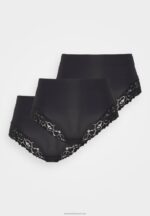 Z62T989 Women Anna Field Juniper 3Pp High Waist Briefs Black - Image 5