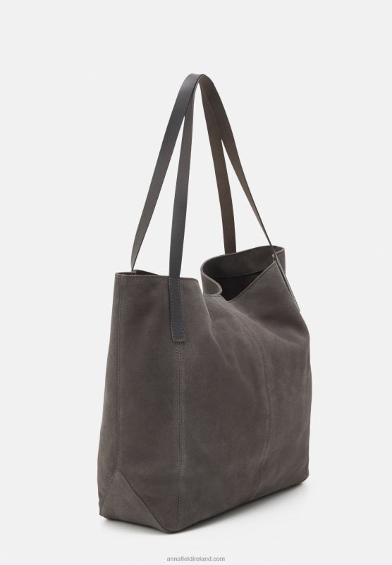 Z62T2303 Women Anna Field Leather Handbag Anthracite