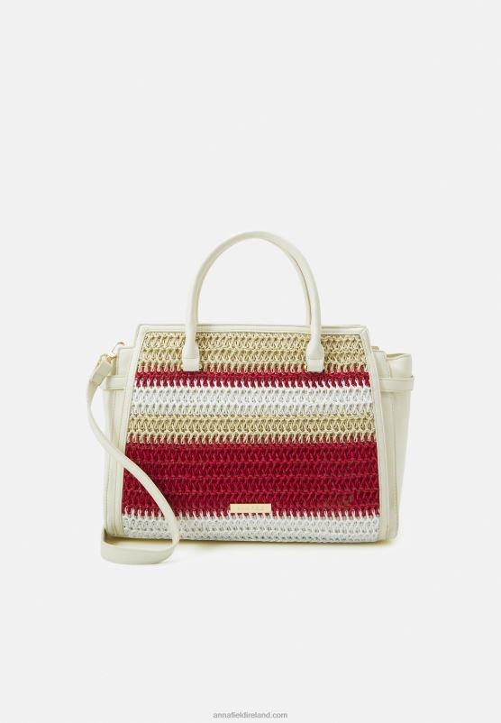 Z62T2357 Women Anna Field Handbag Off-White/Red