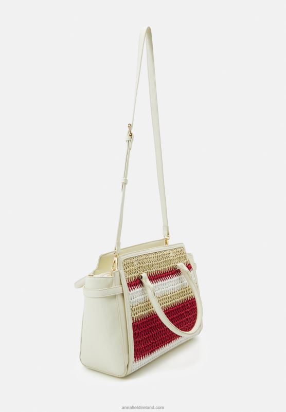 Z62T2357 Women Anna Field Handbag Off-White/Red