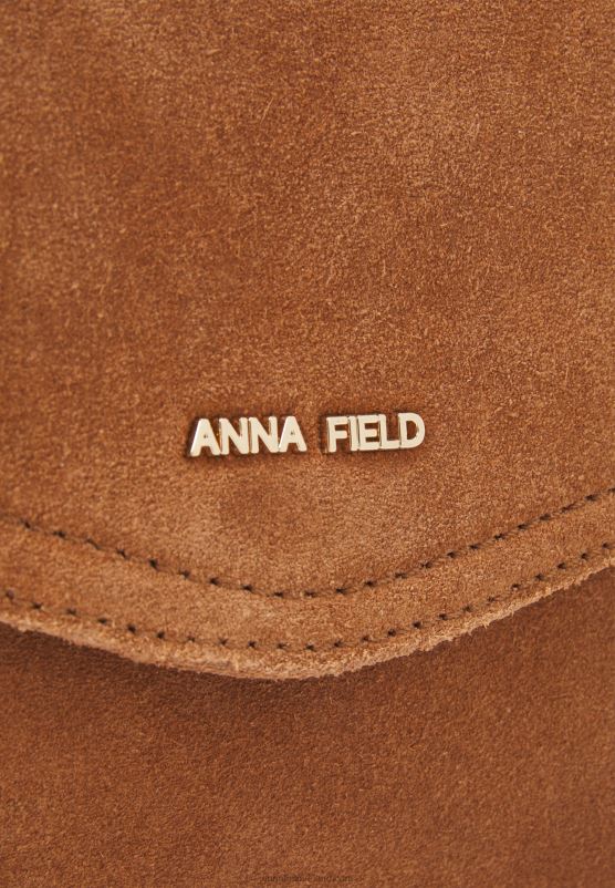 Z62T2390 Women Anna Field Leather Handbag Cognac
