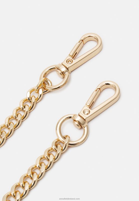 Z62T2410 Women Anna Field Leather Clutch Cognac