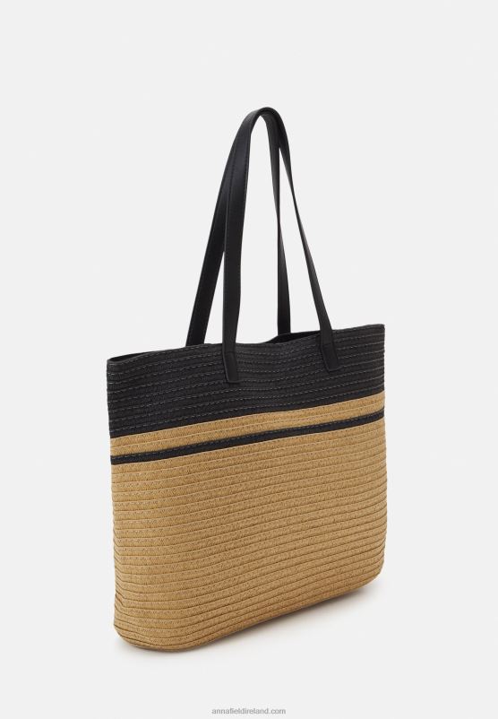 Z62T2478 Women Anna Field Tote Bag Beige/Black