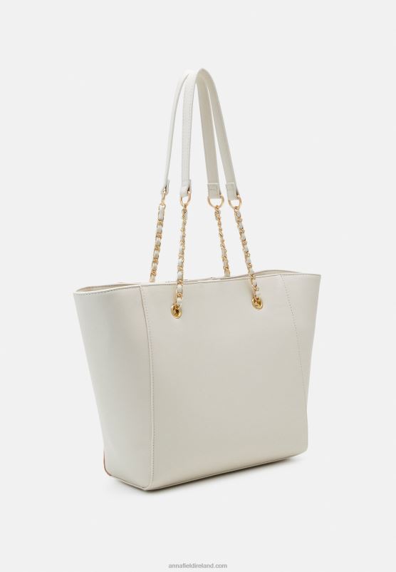 Z62T2481 Women Anna Field Tote Bag Off-White/Pink