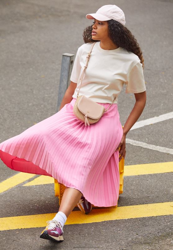 Z62T2503 Women Anna Field Across Body Bag Beige/Pink