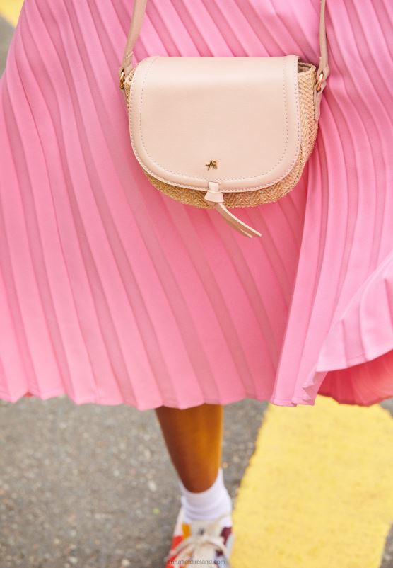 Z62T2503 Women Anna Field Across Body Bag Beige/Pink