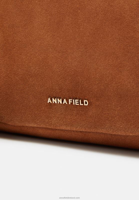 Z62T2532 Women Anna Field Leather Across Body Bag Cognac