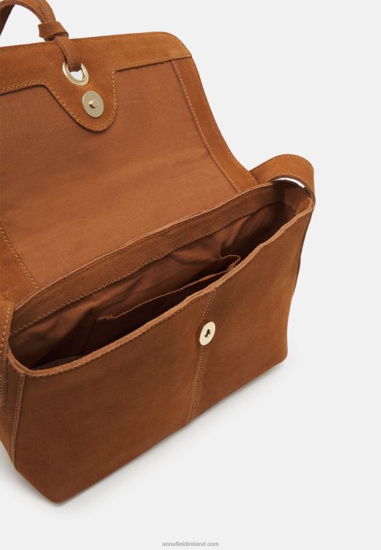 Z62T2554 Women Anna Field Leather Across Body Bag Cognac