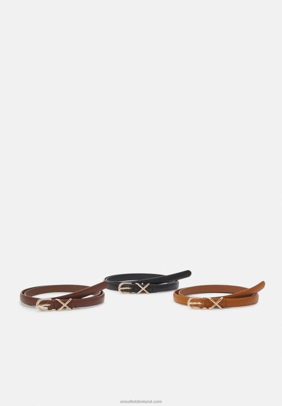Z62T2737 Women Anna Field 3 Pack Belt Black/Brown/Cognac