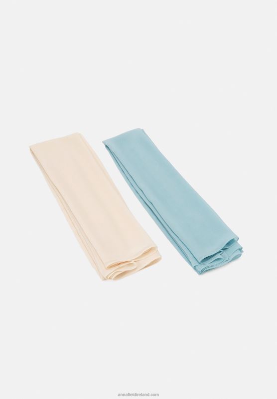 Z62T2711 Women Anna Field 2 Pack Headscarf Light Blue/Nude