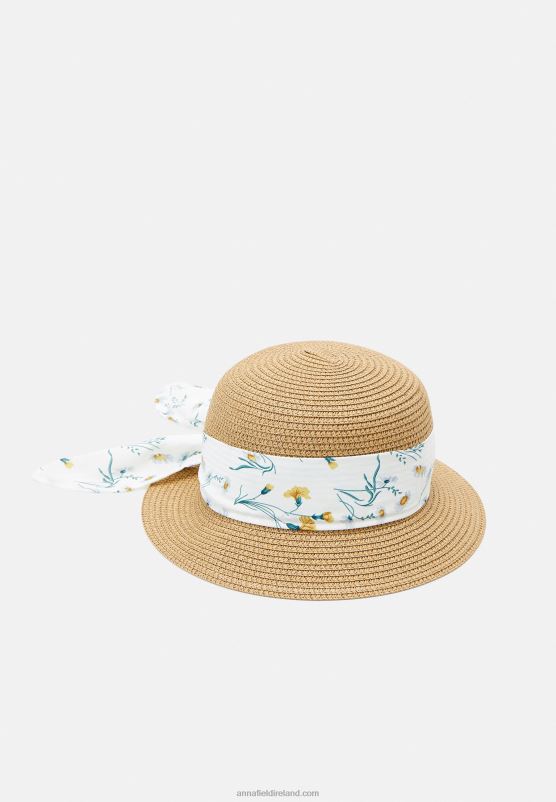 Z62T2717 Women Anna Field Hat Beige/White