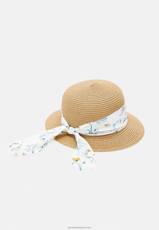 Z62T2717 Women Anna Field Hat Beige/White