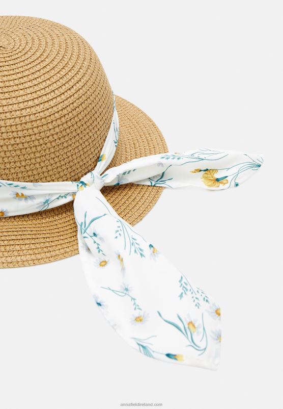 Z62T2717 Women Anna Field Hat Beige/White