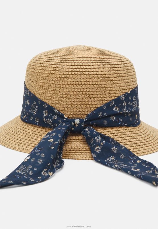 Z62T2721 Women Anna Field Hat Tan/Dark Blue