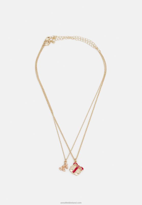 Z62T2658 Women Anna Field 4 Pack Necklace Gold-Coloured