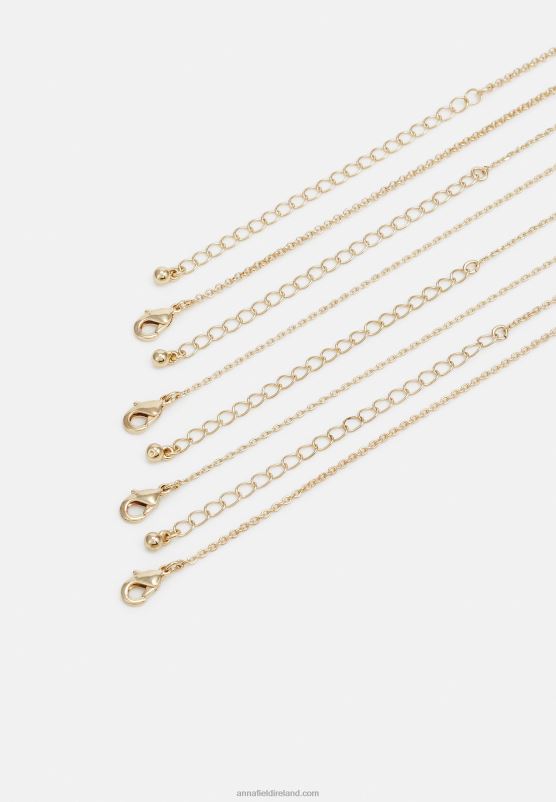 Z62T2658 Women Anna Field 4 Pack Necklace Gold-Coloured