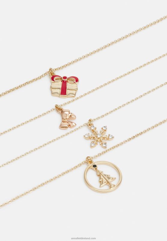 Z62T2658 Women Anna Field 4 Pack Necklace Gold-Coloured