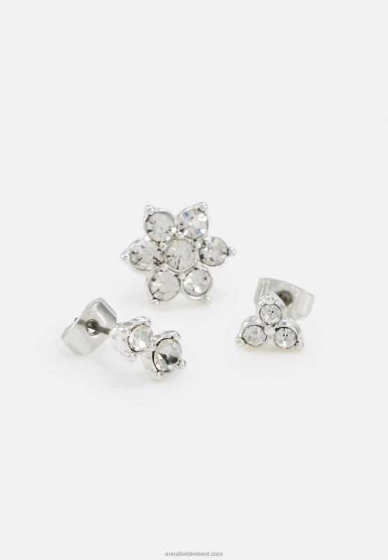 Z62T2662 Women Anna Field 5 Pack Earrings Silver-Coloured