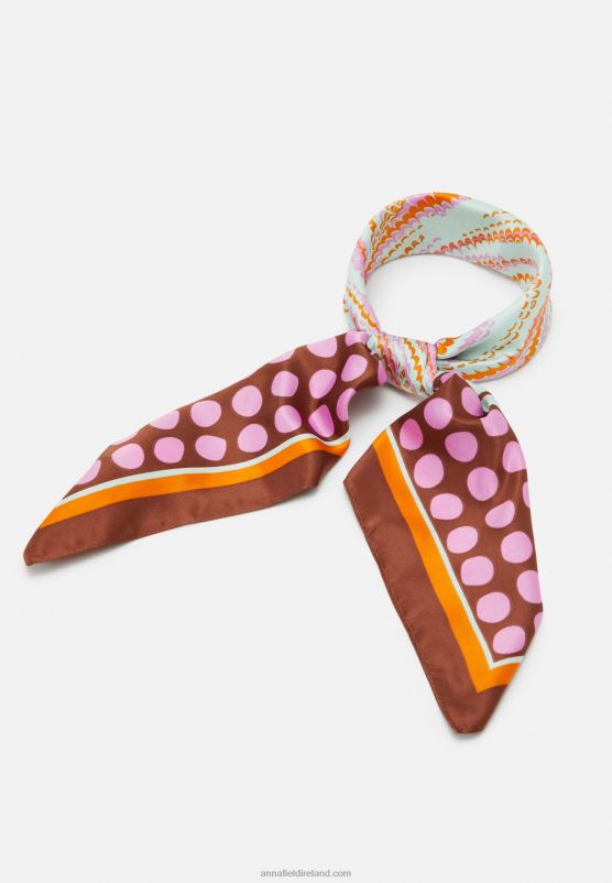 Z62T2845 Women Anna Field Foulard Pink/Brown/Yellow