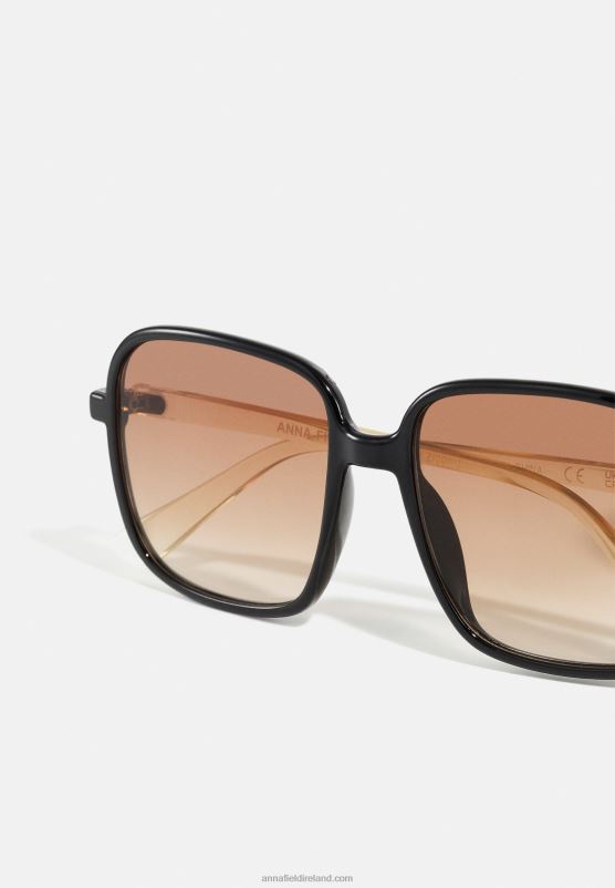 Z62T2693 Women Anna Field Sunglasses Black/Beige