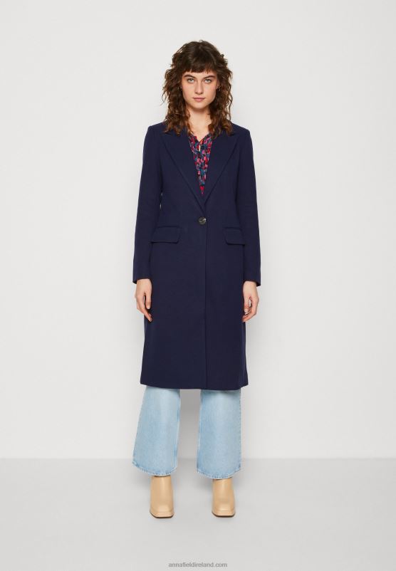 Z62T910 Women Anna Field Classic Coat Dark Blue