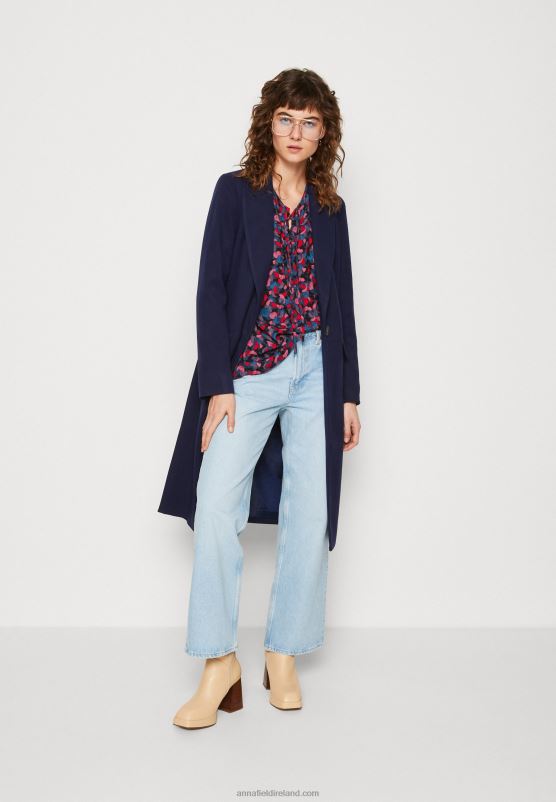 Z62T910 Women Anna Field Classic Coat Dark Blue