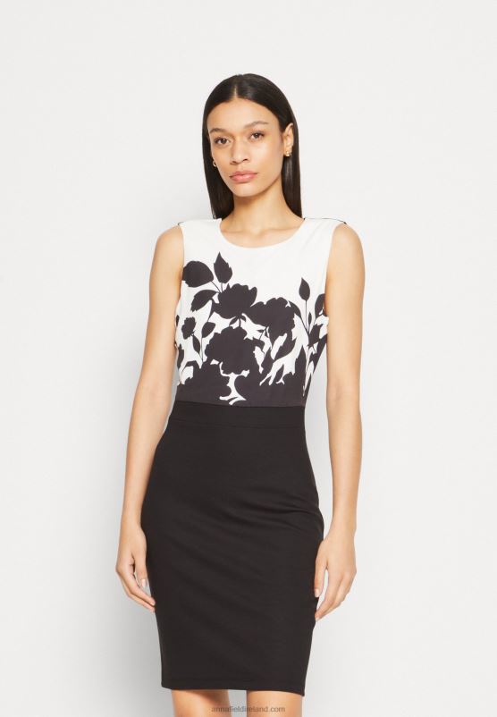Z62T106 Women Anna Field Jersey Dress Black/White