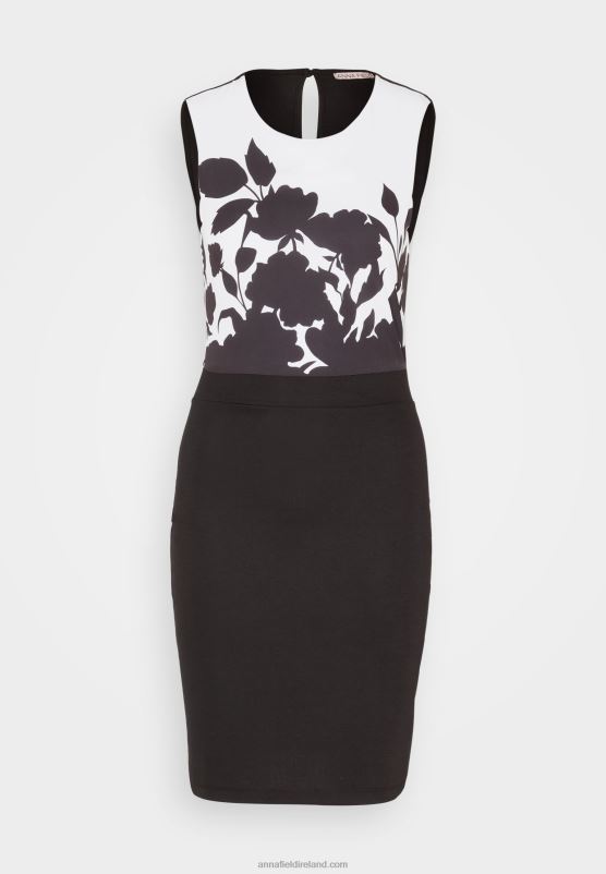 Z62T106 Women Anna Field Jersey Dress Black/White