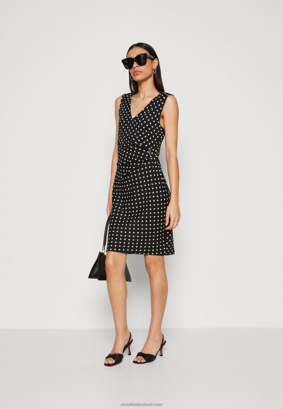 Z62T108 Women Anna Field Jersey Dress Black/White