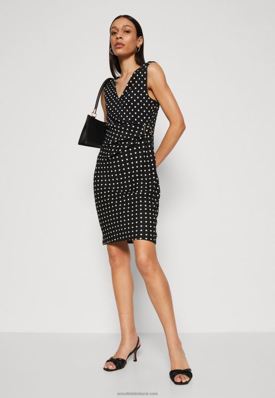 Z62T108 Women Anna Field Jersey Dress Black/White