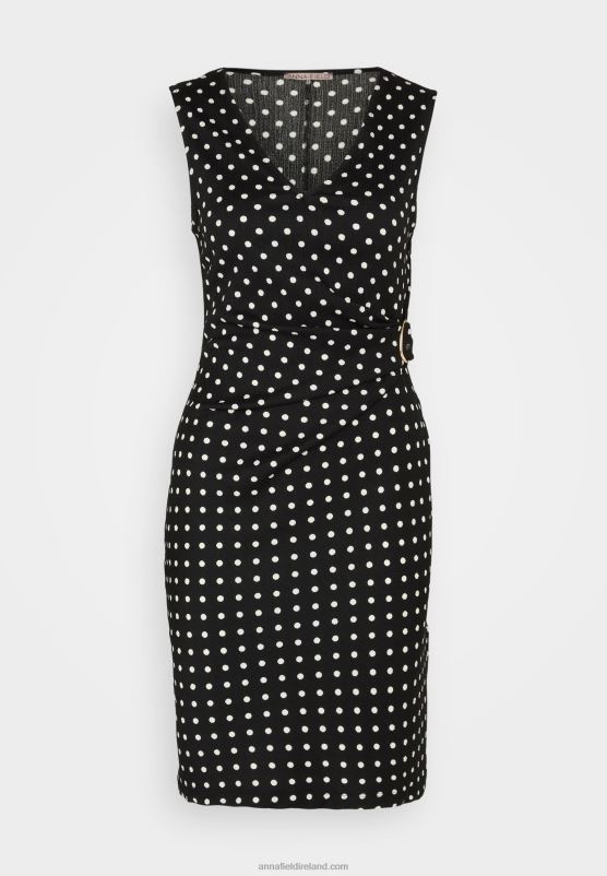 Z62T108 Women Anna Field Jersey Dress Black/White