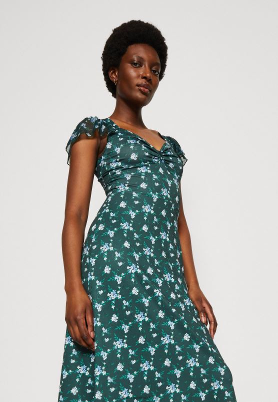 Z62T110 Women Anna Field Jersey Dress Green/Multi Coloured