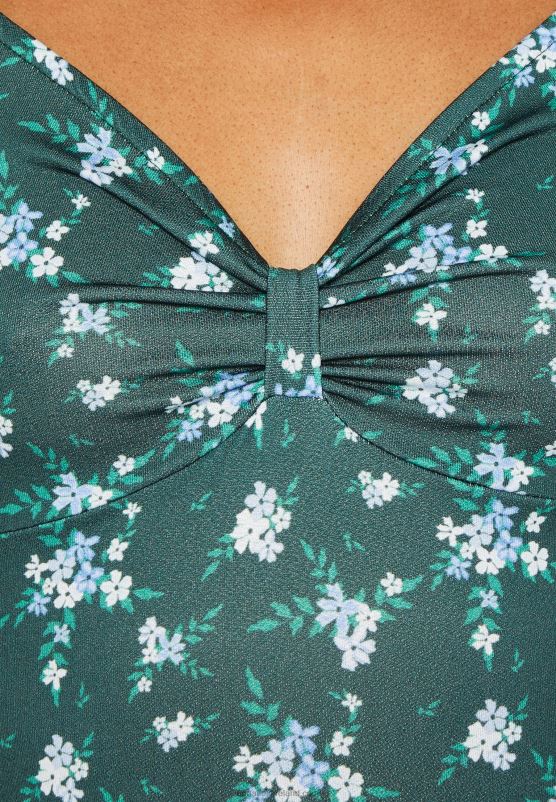 Z62T110 Women Anna Field Jersey Dress Green/Multi Coloured