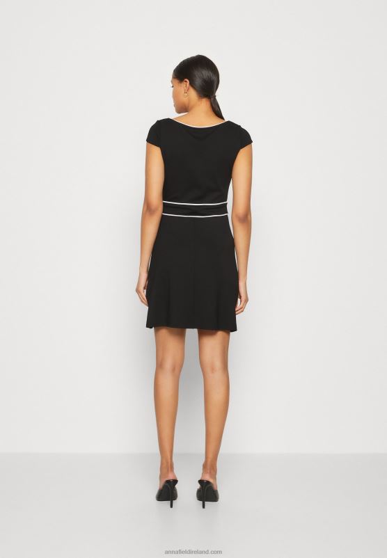 Z62T113 Women Anna Field Jersey Dress Black/White