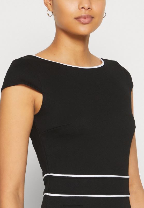 Z62T113 Women Anna Field Jersey Dress Black/White