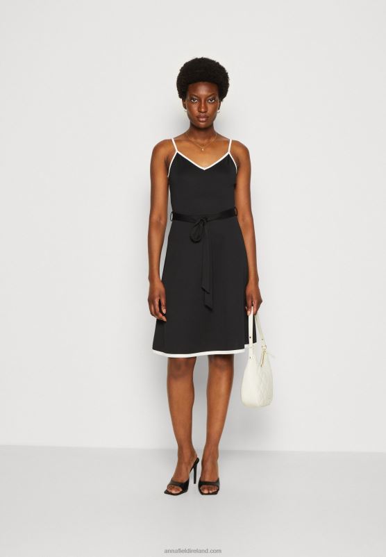 Z62T115 Women Anna Field Jersey Dress Black/White