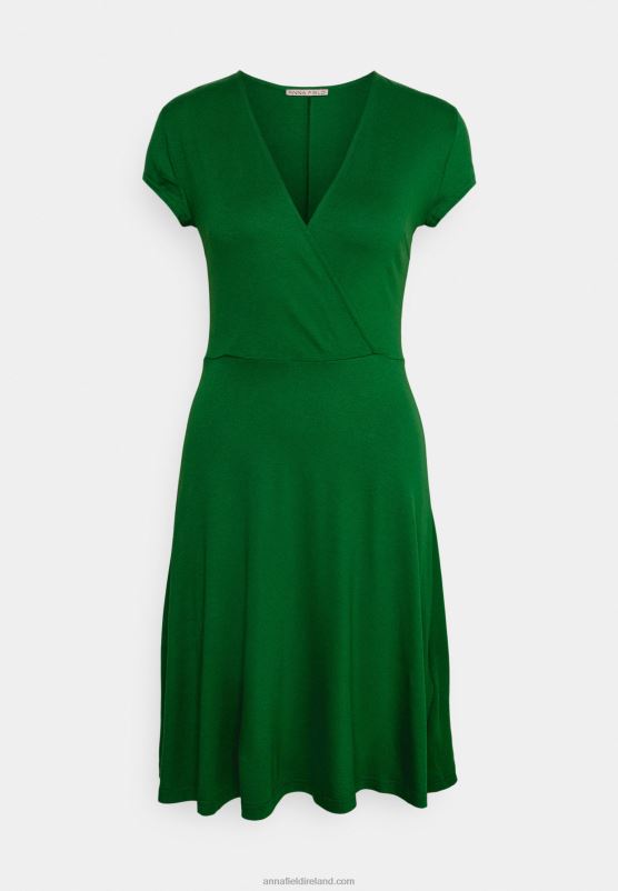 Z62T116 Women Anna Field Jersey Dress Dark Green