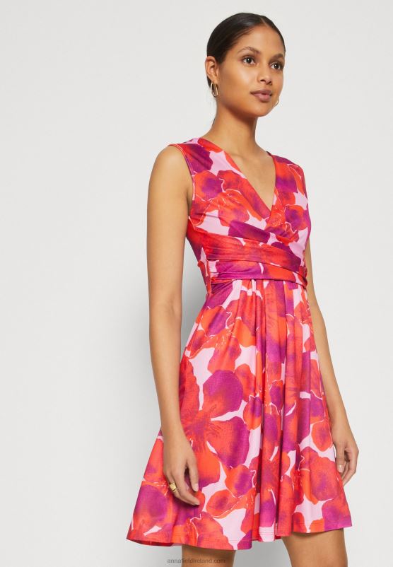 Z62T117 Women Anna Field Jersey Dress Red/Pink