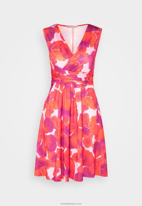 Z62T117 Women Anna Field Jersey Dress Red/Pink