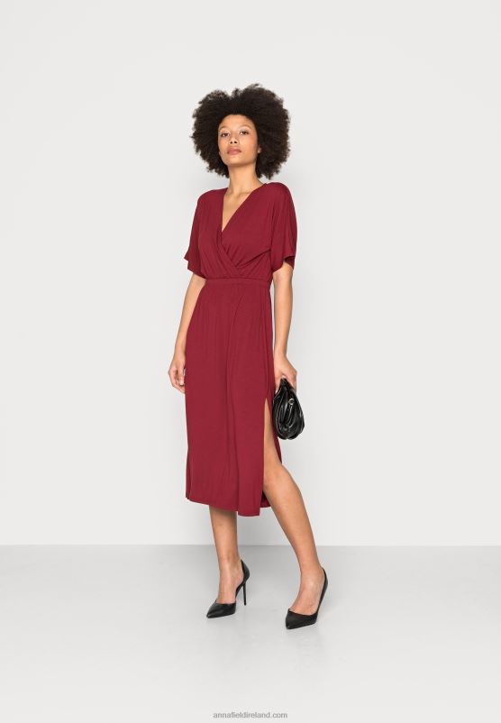 Z62T118 Women Anna Field Jersey Dress Bordeaux