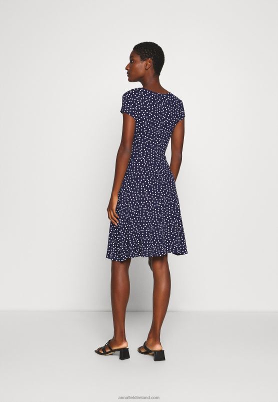 Z62T129 Women Anna Field Jersey Dress Maritime Blue/White