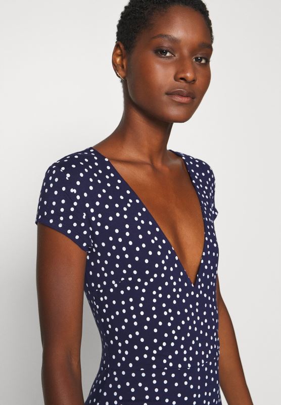 Z62T129 Women Anna Field Jersey Dress Maritime Blue/White